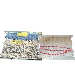 Set of 4 Assorted Vintage Lace & Cotton Trim Set For Sewing & Crafters 17yds